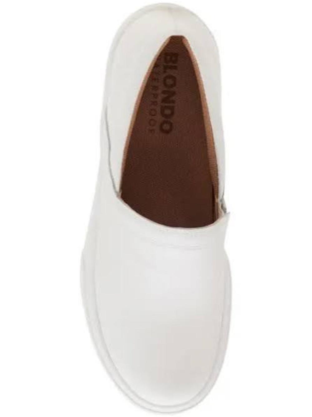 Blondo Garity Waterproof Slip On White Leather Sneaker Size 7